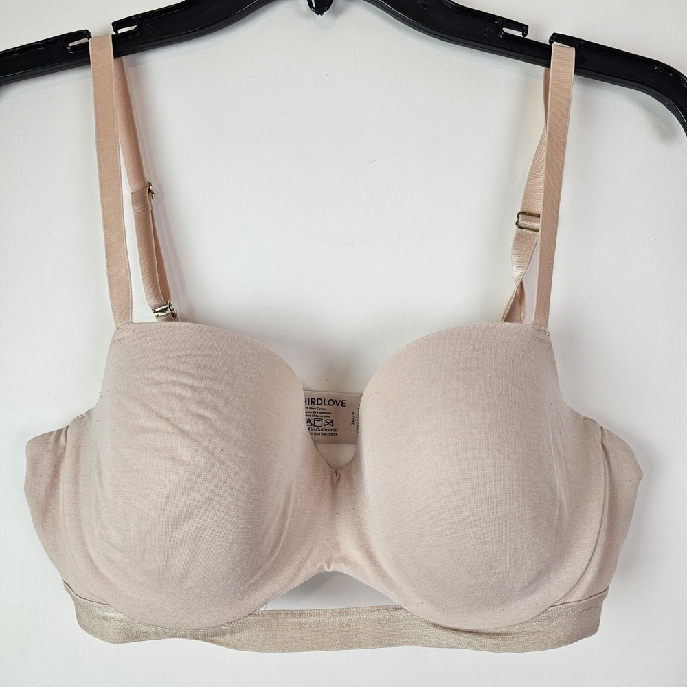 ThirdLove Third Love Womens 24/7 Cotton T-Shirt Bra Size 36C Beige